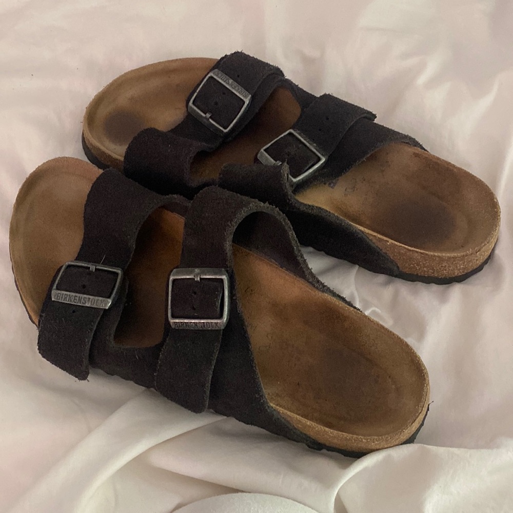 Men’s dark brown suede Birkenstocks size 41
